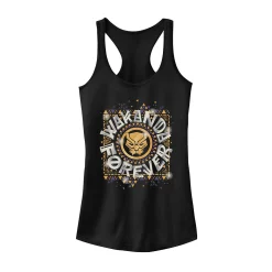 Juniors' Marvel Black Panther Geometric Gold Purple Tank Top