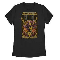 Juniors' Marvel Dark Phoenix Fire Poster Card Tee
