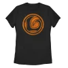 Juniors' Marvel Loki Orange Halloween Logo Tee
