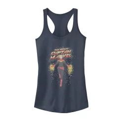 Juniors' Marvel The Mighty Captain Marvel Space Flight Tank Top