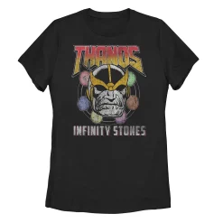 Juniors' Marvel Thanos Infinity Stones Vintage Portrait Tee