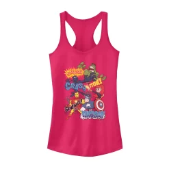 Juniors' Marvel Avengers Cartoon Sound Effects Retro Tank Top
