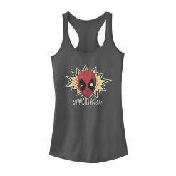 Juniors' Marvel Deadpool Chimichangas Comic Pop Head Shot Tank Top