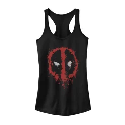 Juniors' Marvel Deadpool Splatter Icon Tank Top
