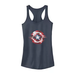 Juniors' Marvel Captain America Glitch Shield Tank