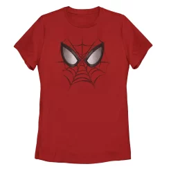 Juniors' Marvel Spider-Man Webbed Face Portrait Tee