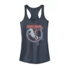 Juniors' Marvel Deadpool On A Unicorn Circle Portrait Logo Tank Top
