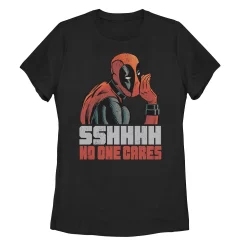 Juniors' Marvel Deadpool No One Cares Tee