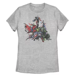 Juniors' Marvel Avengers Venom Group Shot Tee