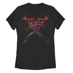 Juniors' Marvel Spider-Man Venom Mashup Logo Tee
