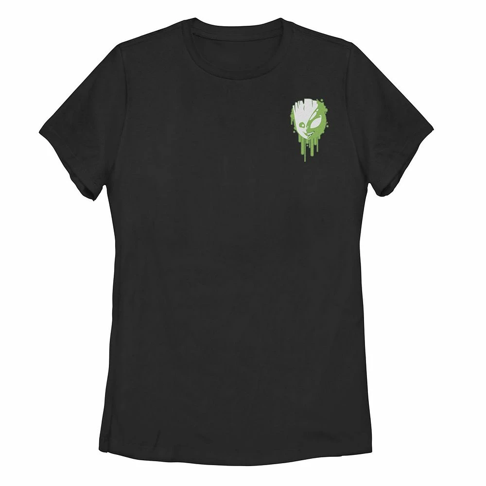 Juniors' Marvel Venomized Groot Left Chest Badge Tee 3 Juniors' Marvel Venomized Groot Left Chest Badge Tee