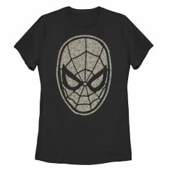 Juniors' Marvel Spider-Man Mask Leopard Fill Tee