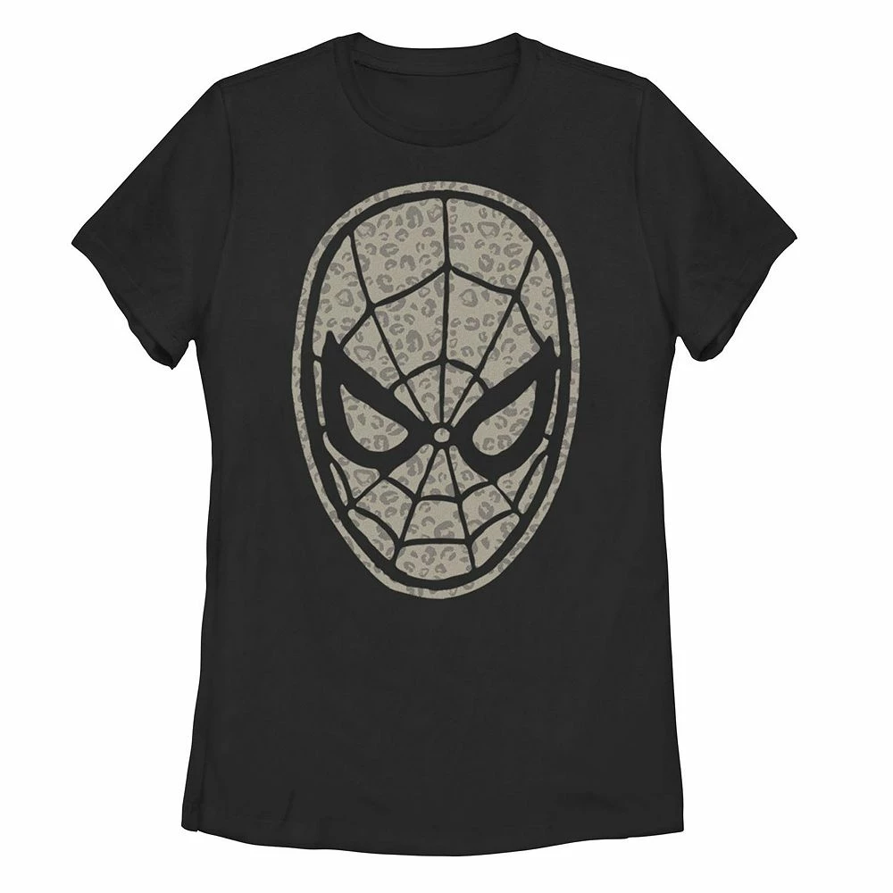 Juniors' Marvel Spider-Man Mask Leopard Fill Tee 3 Juniors' Marvel Spider-Man Mask Leopard Fill Tee