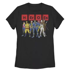 Juniors' Marvel X-Men Heroes Group Shot Elements Tee