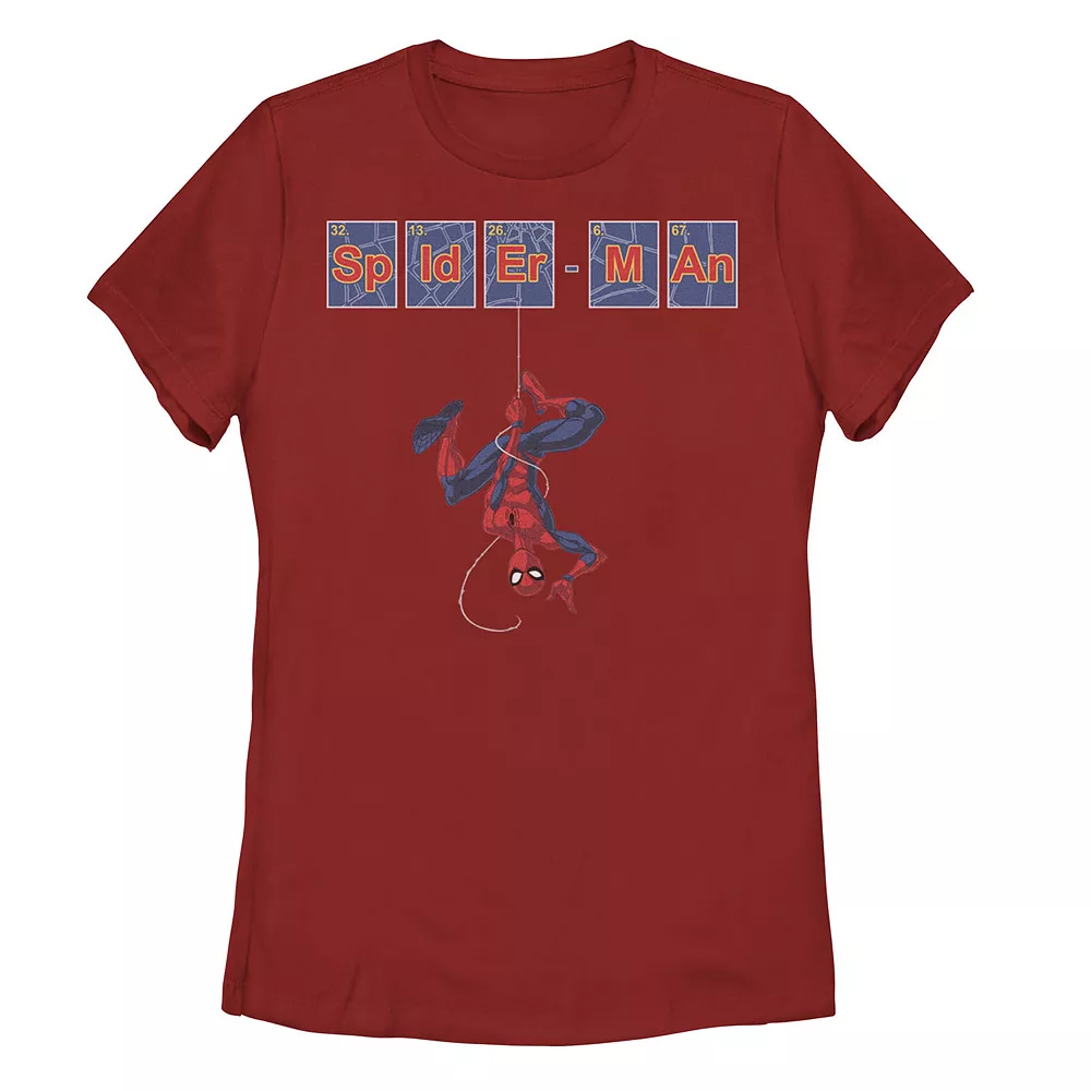 Juniors' Marvel Spider-Man Periodic Element Tiles Tee 3 Juniors' Marvel Spider-Man Periodic Element Tiles Tee