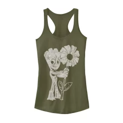 Juniors' Marvel Guardians Of The Galaxy Groot Flower Portrait Tank Top