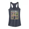 Juniors' Marvel Assemble Avengers Trading Cards Stacked Poster Tank Top