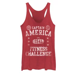 Juniors' Marvel Captain America Fitness Challenge Est. 1941 Graphic Tank