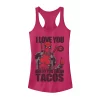 Juniors' Marvel Deadpool I Love Tacos Valentine's Day Graphic Tank -Marvel Clothing store 4630553