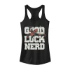 Juniors' Marvel Deadpool Good Luck Nerd Graphic Tank