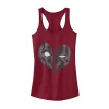 Juniors' Marvel Deadpool Heart Mask Valentine's Graphic Tank -Marvel Clothing store 4631108 Scarlet