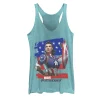 Juniors' Marvel Captain America Hero Peggie Graphic Tank -Marvel Clothing store 4631158 Tahiti Blue