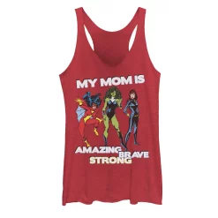 Juniors' Marvel Mother's Day Amazing Brave Strong Tank Top