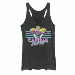 Juniors' Marvel Captain Marvel Action Pose Retro Tank Top