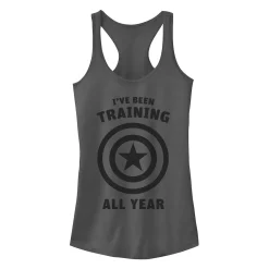Juniors' Marvel Avengers Captain America Training All Year Graphic Tank