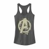 Juniors' Marvel Avengers Paint Drip Logo Graphic Tank -Marvel Clothing store 4636449 Charcoal