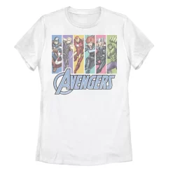 Juniors' Marvel Avengers Unite Panels Tee