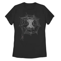 Juniors' Marvel Black Widow Web Logo Tee