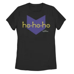 Juniors' Marvel Hawkeye Ho-Ho-Ho Logo Graphic Tee