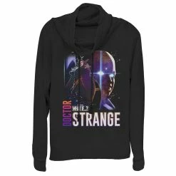 Juniors' Marvel What If Doctor Strange and Watcher Poster Cowl Neck Graphic Pullover