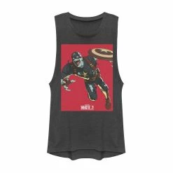 Juniors' Marvel What If Captain America Zombie Cover Muscle Tank