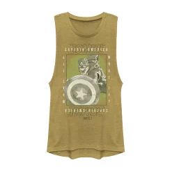 Juniors' Marvel What If Captain America Zombie Box Poster Muscle Tank
