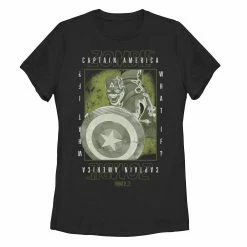 Juniors' Marvel What If Captain America Zombie Box Poster Tee