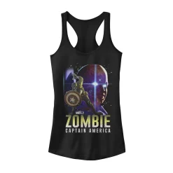Juniors' Marvel What If Captain America and Watcher Zombie Poster Tank