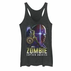Juniors' Marvel What If Captain America & Watcher Zombie Poster Tank