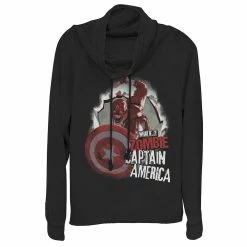 Juniors' Marvel What If Captain America Zombie Burst Poster Cowlneck Pullover