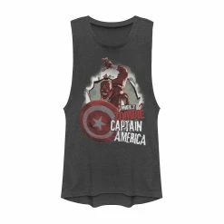 Juniors' Marvel What If Captain America Zombie Burst Poster Muscle Muscle Tank