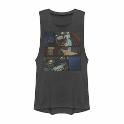 Juniors' Marvel What If Captain America Zombie Panels Muscle Tank