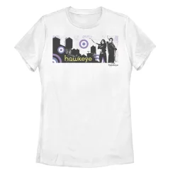 Juniors' Marvel Hawkeye Stamp Portrait Tee