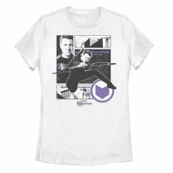 Juniors' Marvel Hawkeye Portrait Panel Collage Tee